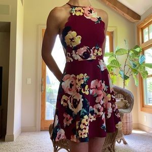 Floral maroon Small Altar’d State dress